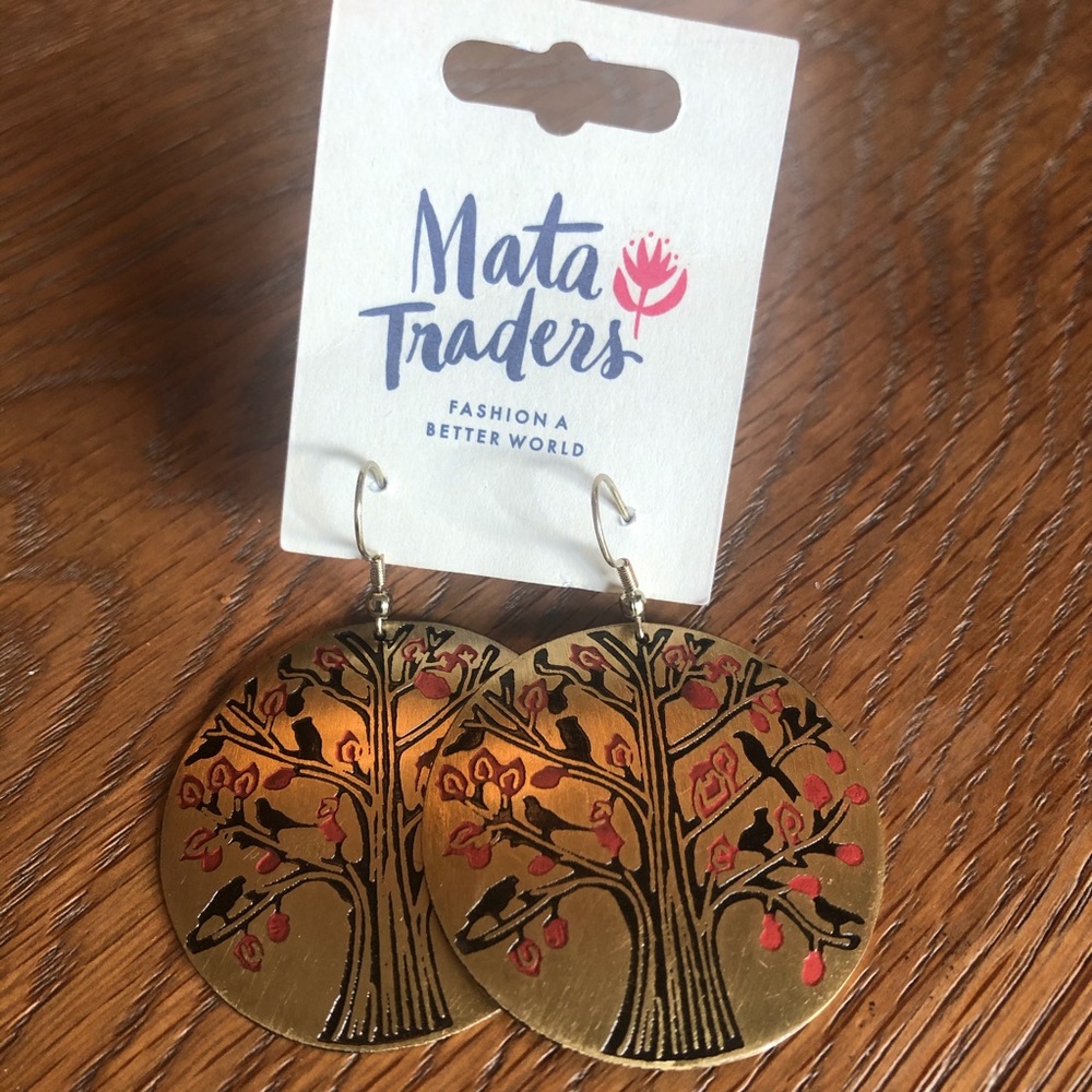 Fair trade earrings hand made in India NWT